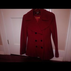 DKNy Pea Holiday Red Coat size 6